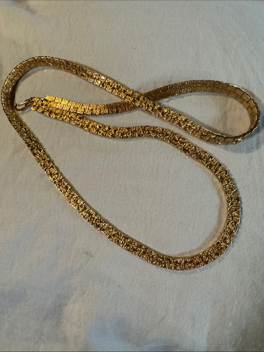 Vintage Nakagawa SN Signed Gold Plated 22” Brutalist Textured Nugget Chain